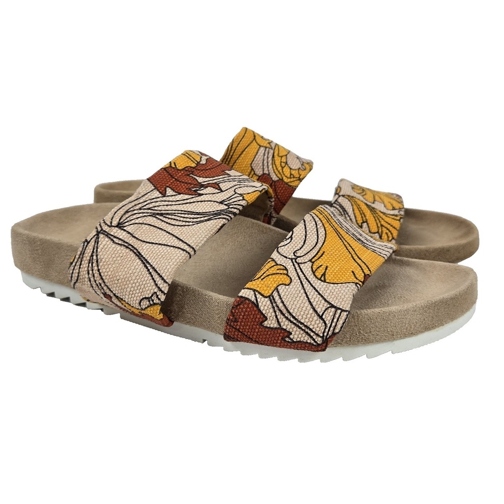 Naturalizer Amabella Comfort Slide Sandal Floral Canvas Comfort Boho Sz 7.5 New